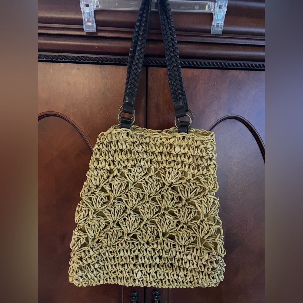 Boho woven cornhusk straw purse / purse